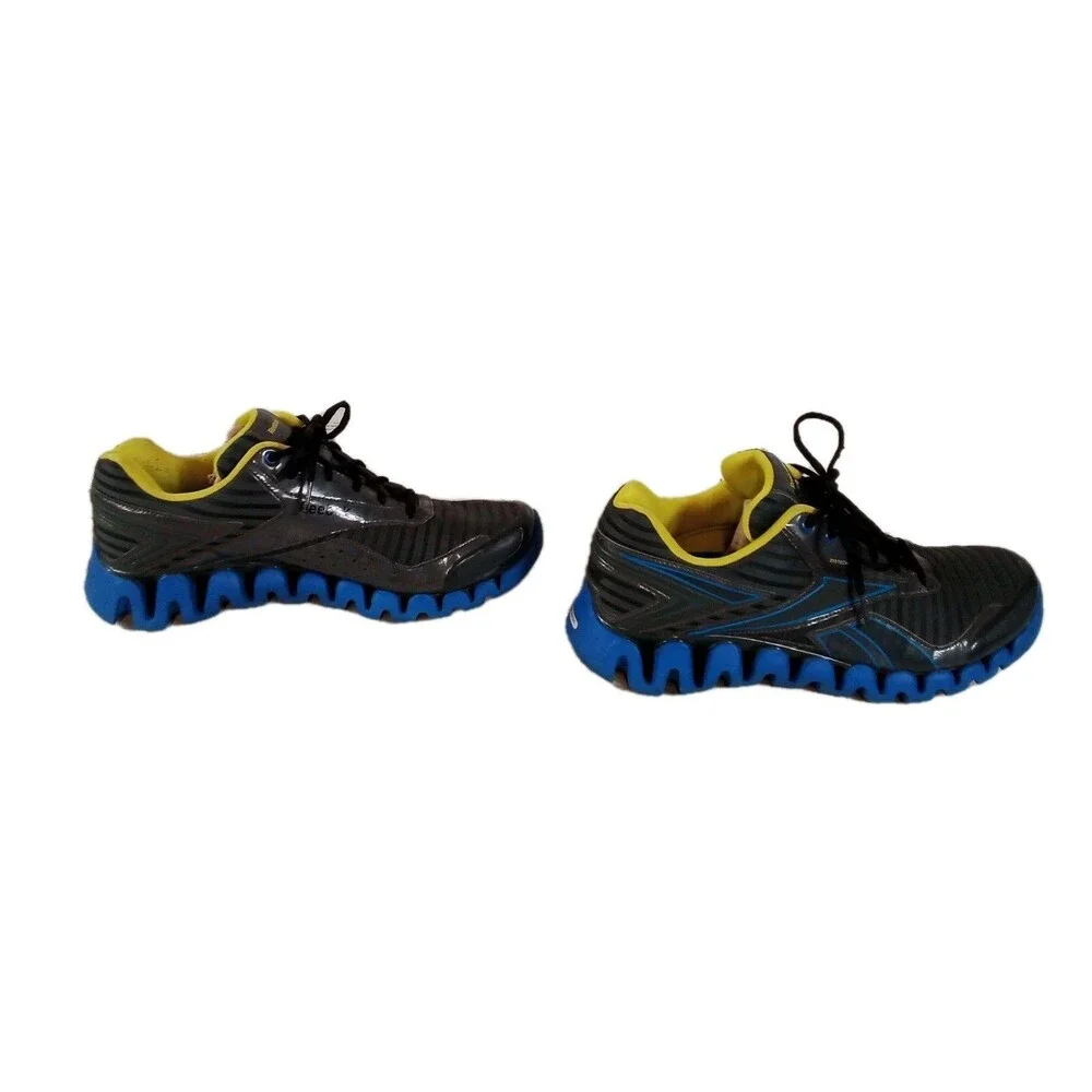 Men's Reebok Zig Tennis Shoes Black With Blue Zigs Size 11